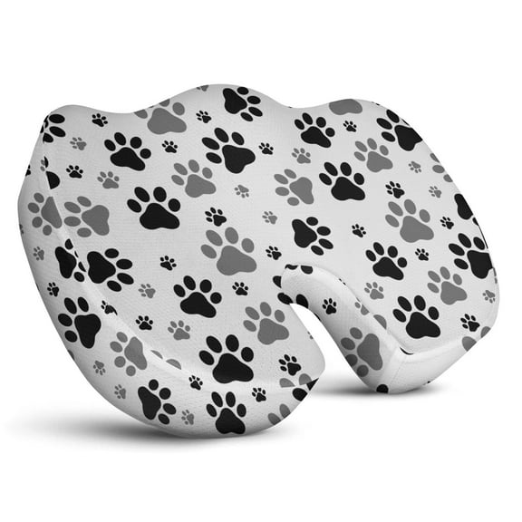 Premium Dog Pattern Memory Foam Seat Cushion Ergonomic Chair Pad for Office Chair, Car, Airplane & Bleachers Sciatica, Tailbone Hip & Back Pain Relief - Chair Cushion for Long Office Workers.