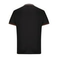 thumbnail image 5 of Lovskoo 2024 Summer Short Sleeve Shirts for Men Button Front Lapel Collared Turn-Down Collar Top Solid Color Business Dress Shirt Black L, 5 of 7