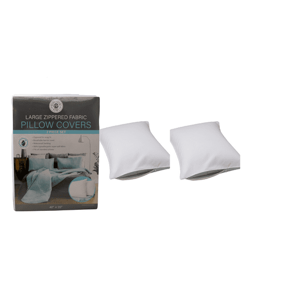 Dependable Industries 2 pack King Size White Deluxe Zippered Fabric
