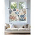 thumbnail image 4 of Sheer Curtains 45 Inch Length, Blue Coastal Semi Sheer Curtains Light Filtering Window Treatment, Summer Beach Coral Shell Starfish Vintage Privacy Voile Drapes for Living Room Bedroom 52x45 Inch, 4 of 7