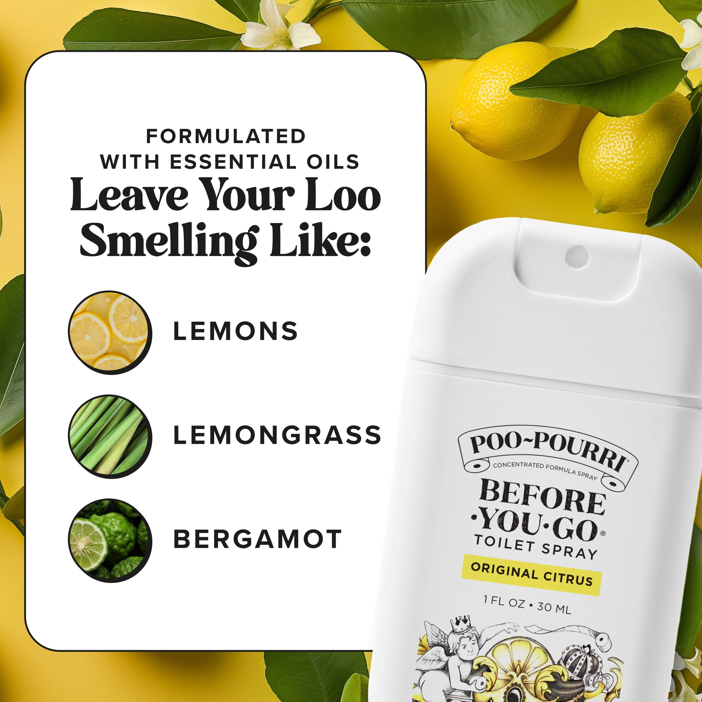 Poo-Pourri, Toilet Spray, Original Citrus 30ml 2pk, Pocket