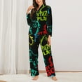 thumbnail image 3 of Kll Play Game Start Print Women'S Long Sleeve Pajamas With Pants Sleepwear Loungewear 2 Set-Xx-Large, 3 of 9