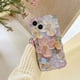 thumbnail image 5 of Funda de teléfono de lujo con pintura al óleo de luz azul láser y flores para iPhone 16, 15, 14, 11, 12, 13 Pro Max, marco ondulado, a prueba de golpes, 5 of 5