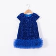 thumbnail image 3 of Toddler Girls Sequin Dress Sparkly Gown Party Dresses Little Kids A-Line Velvet Dress, 3 of 6