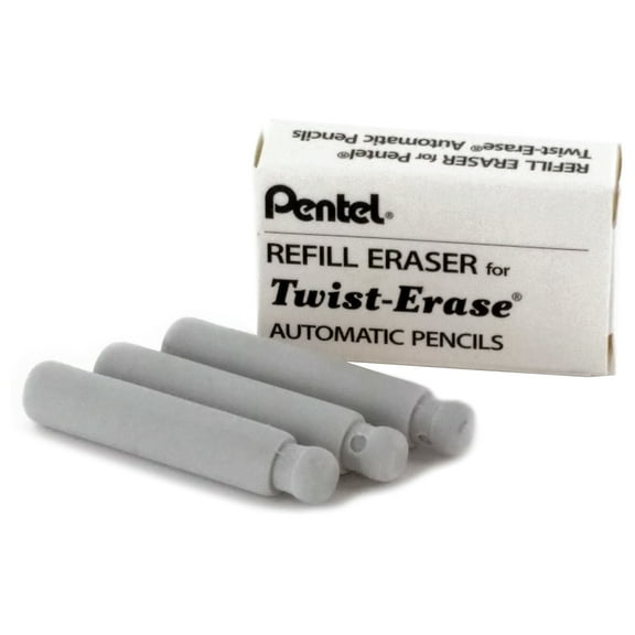 Pentel Twist Erase Series Erasers, Pack of 3