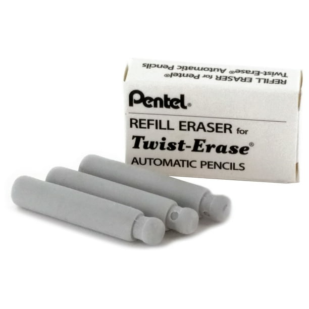 Eraser Refills For Pentel Side Fx And TwistErase Pencils, Cylindrical