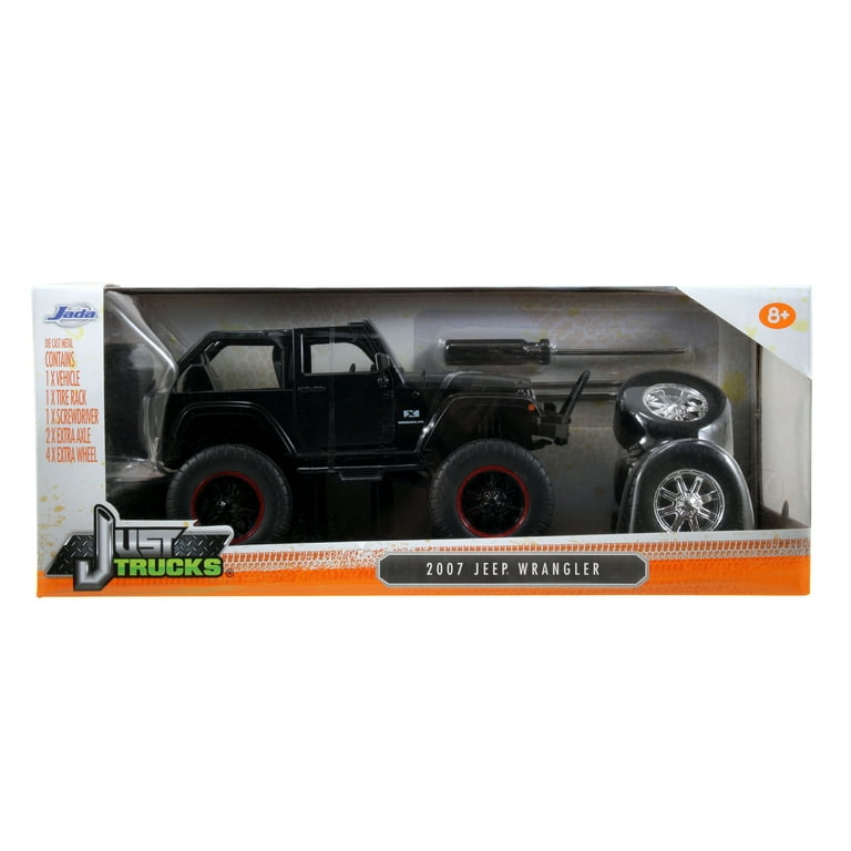 Jada Toys 2007 1/24 Matt Black Jeep Wrangler Just Truck