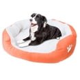 thumbnail image 2 of SugarBloom Washable Dog Bed Sofa Style, Plush Warm Soft Pet Bed for Medium Large Dogs, Non-Slip Bottom Litter Sleeping Bed with Removable Cover,Orange, 2 of 3