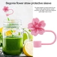 thumbnail image 2 of Sylvtty 7Pcs Flower Shape Straw Cap Leak-Proof Dustproof 10mm Straw Cover Reusable Drinking Straw Accessories Kids Party Favors, 2 of 7