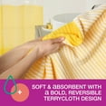 thumbnail image 5 of TOWN & COUNTRY PLAY 4-Piece Striped Reversible Terry Brights Washcloth Set, 13"x13", 100% BCI Cotton, Plush & Absorbent 550GSM, Sunshine Yellow, 5 of 8