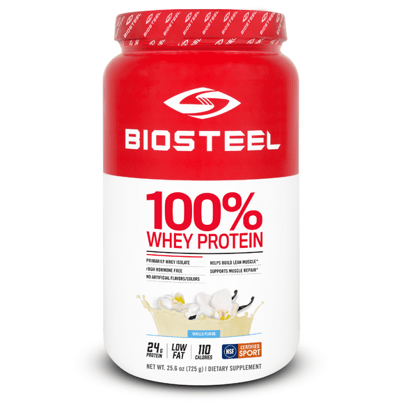 BioSteel 100% Whey Protein Powder, rBGH Hormone Free and Non-GMO Post Workout Formula, Vanilla, 25 Servings