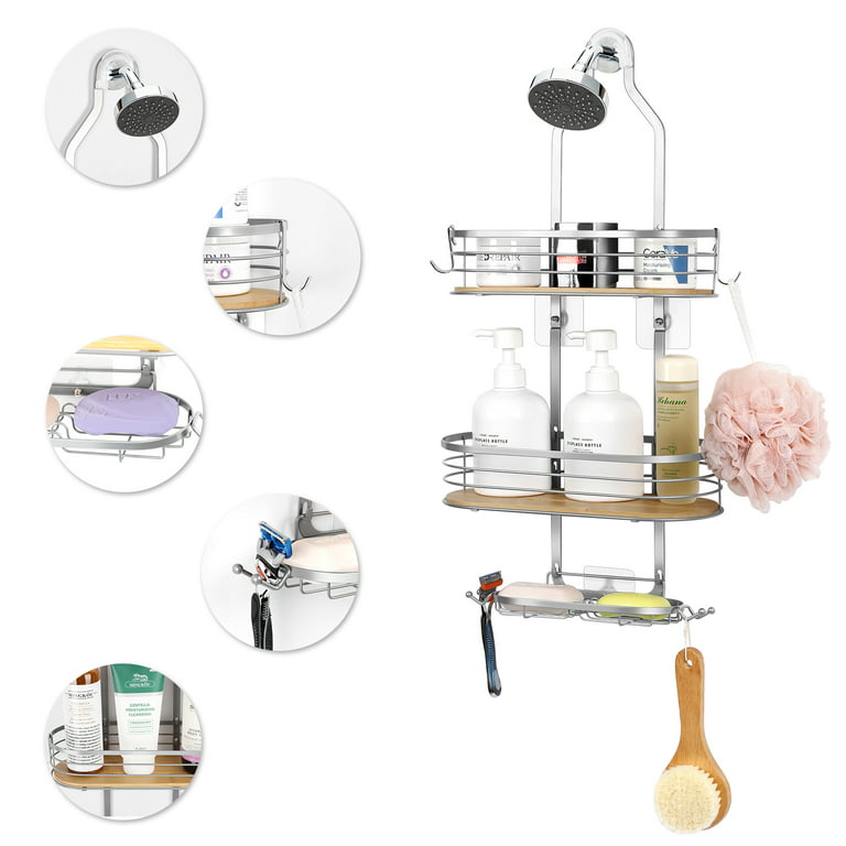 Shinoske Bathroom Shower Organizer with Soap Holder,Hanging Shower Caddy  with Hooks and Rubber Suction Cup No Drilling Rust and Shock  Resistant,Suitable for Shower Caddy over Shower Head - Yahoo Shopping