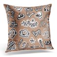 thumbnail image 1 of BOSDECO Skateboard Rap Music Hip Hop Graffiti Lettering Pillowcase Pillow Cover Cushion Case 16x16 inch, 1 of 1