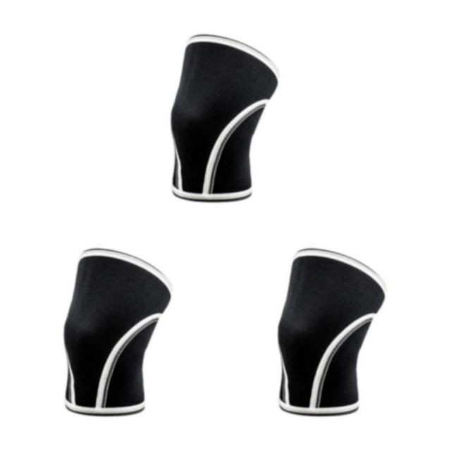 Dalazy 1/2/3/5 Thickened Fabric Knee Sleeves For Knee Support - Wear-resistant And Durable Knee Sleeves Weightlifting Blended Model B black and wh L 3PCS