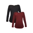 thumbnail image 3 of LVMA2300 - 2 Pack - 100% premium Cotton - Women Long Sleeve Maternity T-Shirt, 3 of 18