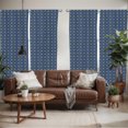 thumbnail image 2 of Ambesonne Quatrefoil Window Curtains, Eastern Girih Tile, Each 28" W x 63" L, Turquoise Navy Blue, 2 of 5