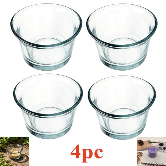 4Pcs Glass Bird Feeder Cups, Oriole Jelly Feeder Replacement Bowls, Outdoor Hanging Design for Hummingbirds and Goldfinches, Weather Resistant for Garden Balcony Patio, Clear