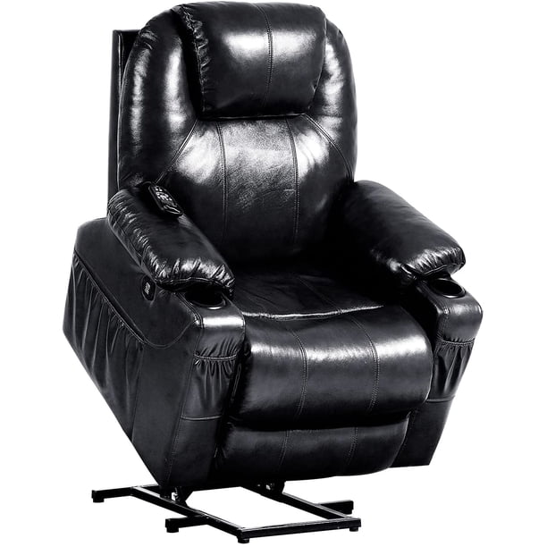 MERITLIFE Genuine Leather Power Lift Recliner Chair for Elderly with