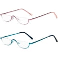 thumbnail image 1 of GFDYREE Half Reading Glasses Half Rim Metal Frame Glasses Spring Hinge Readers for Men and Women, 1 of 7