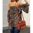 thumbnail image 3 of Women's Leopard Cold Shoulder Blouse, 3 of 8