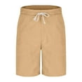 thumbnail image 2 of Vetsdori Cargo Shorts for Men Athletic Summer Short Pants Khaki Pockets,Workout Elastic Waist Relaxed Fit Corduroy Ropa Mens Shorts Casual, 2 of 5