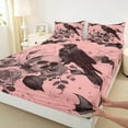 thumbnail image 3 of Manfei Gothic Black Crow Twin Sheet Sets for Kids, Halloween Skeleton Skull Twin Fitted Sheet, Romantic Flower Flat Sheet, Lightweight Room Decor, 3-Piece, 3 of 7