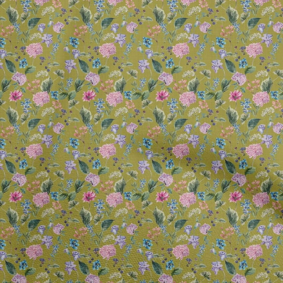 oneOone Viscose Chiffon Lime Green Fabric Floral Dress Material Fabric Print Fabric By The Yard 42 Inch Wide