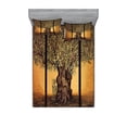 thumbnail image 2 of Ambesonne Colorful Fitted Sheet & Pillow Sham Set, Greece Olive Trees, Twinxl, Multicolor, 2 of 3