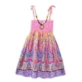 thumbnail image 7 of Big Girls Summer Casual Floral Boho Dress Party Beach Dresses Kids Spaghetti Strap Sundress, 7 of 7
