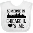 thumbnail image 3 of Inktastic Chicago Illinois Someone Loves Me Skyline Boys or Girls Baby Bib, 3 of 4