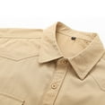 thumbnail image 5 of ZUKMRJPC Shirt for Men Long Sleeve Button Down Lapel Classic Solid Color Casual Loose Fit Shirts Lightweight Tops Daily Wear with Pocket, 5 of 7