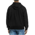 thumbnail image 3 of Mens Hoodies Sale Drawstring Full Zip Hooded Sweatshirt Long Sleeve Solid Color Coats with Hood for Men (Black XL), 3 of 5