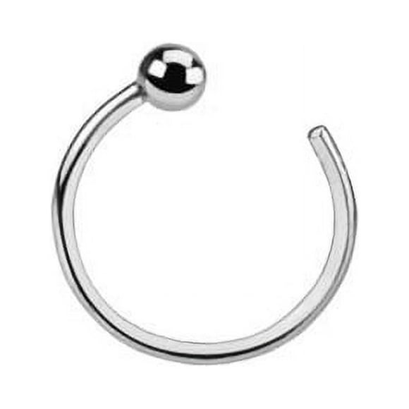 14k Solid White Gold Nose Hoop Ring