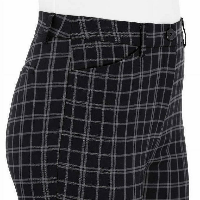 chinese dress ladies Hilary Radley Ladies' Pull-On Pant with Tummy Control/Black/Off-White Plaid  (Multi)/Small at Amazon Women's Clothing store main image 0