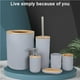 thumbnail image 2 of Cateissary De accesorios de baño negros, soporte para cepillo de dientes, contenedor, dispensador de jabonera, vaso, escobilla de baño, juego de Juegos de accesorios de baño Numero 3, 2 of 6