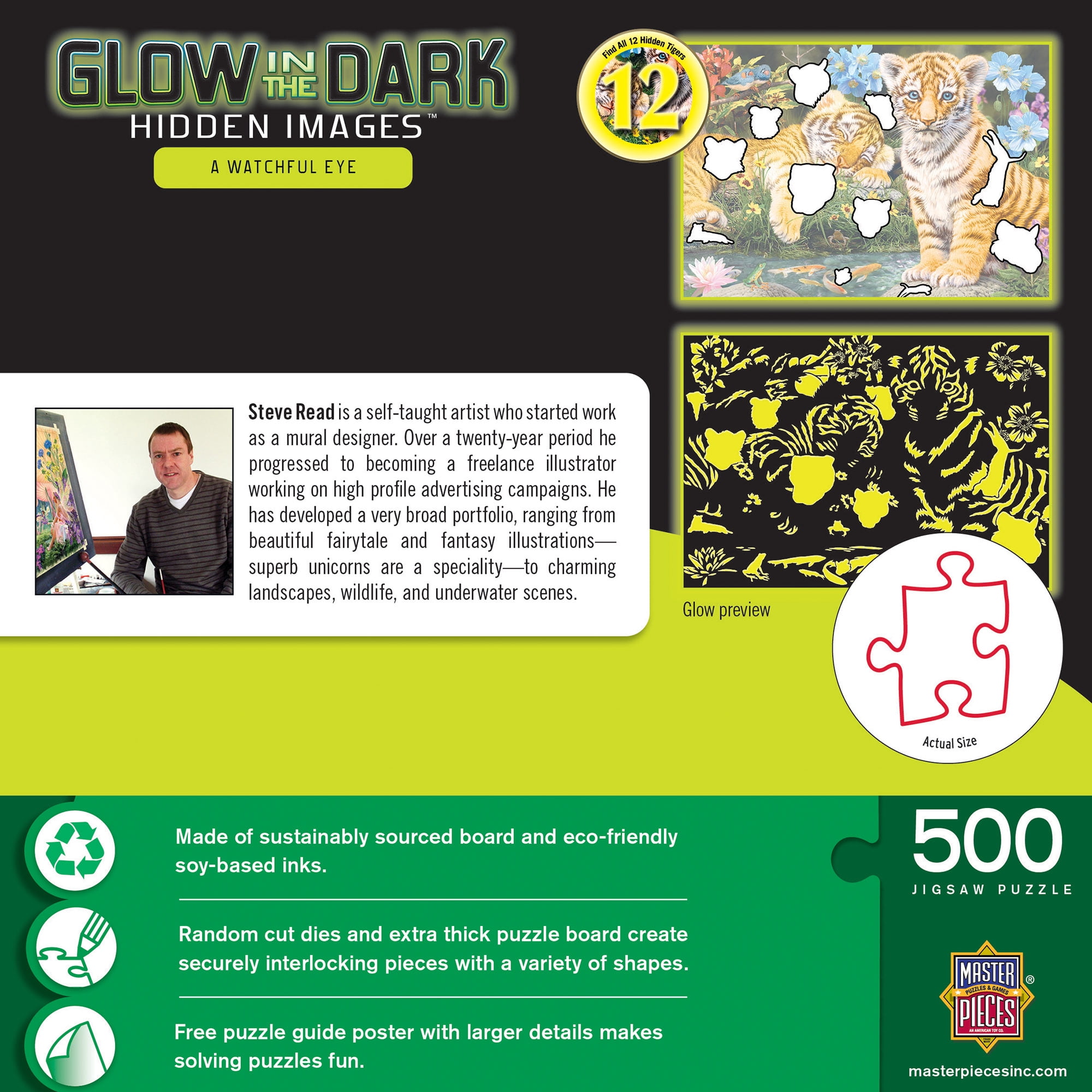 Hidden Images Glow In The Dark - A Watchful Eye 500 Piece Puzzle