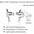 thumbnail image 7 of Solid 925 Sterling Silver Snake Cuff Earrings No Piercing Wraps for Women Teens Snake Clip On Earrings Crawler, 7 of 7