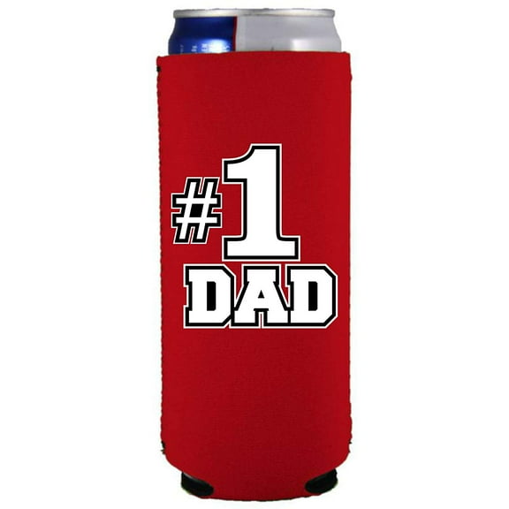#1 Dad Slim Can Coolie (Red)