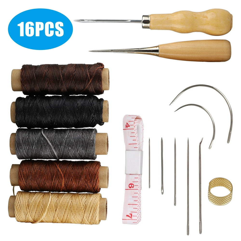 Leather Craft Tool, TSV 16 Pieces Leather Sewing Tools Kit Leather DIY