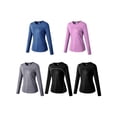 thumbnail image 5 of Women's Long Sleeve Compression Shirt Autumn Plus Velvet Yoga Gym Workout Fitness Running Sports T-shirt Quick-drying Stretch Top Base Layer, 5 of 5