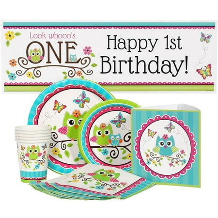 Owl 1st  Birthday  Party  Package for 16 Walmart  com