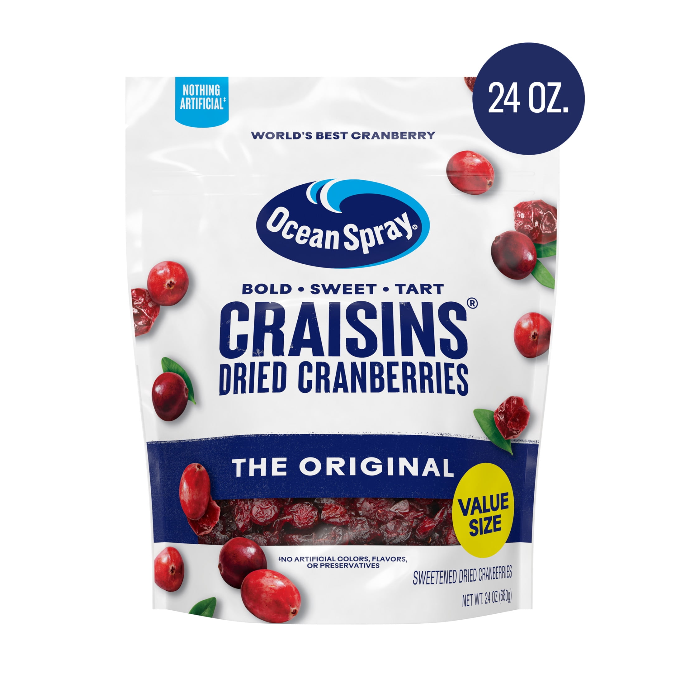 (2 pack) Ocean Spray® Craisins® Original Dried Cranberries, Dried Fruit, 24 oz Pouch