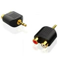 thumbnail image 2 of 3.5 Mm Stereo Rca Splitter Connector Male To 2 Rca Female Au, 2 of 3