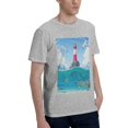 thumbnail image 2 of Bingfone Lighthouse Sea Port Men'S Loose Fit Short-Sleeve Pocket T-Shirt, 2 of 7