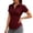 Wine, variant on BODOAO Women's Short Sleeve Button Down Shirts Slim Fit Work Blouse Pack Ruched Business Casual Collared Office Tops Plain Tee Dress Shirts Uniform Black L
