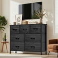thumbnail image 3 of CONCETTA 7-Drawer Fabric Dresser Storage Chest for Bedroom, Closet, Storage Furniture for Adults, Black Wood, 3 of 6
