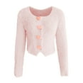 thumbnail image 4 of Sweaters for Women Suitable Fall and Winter Comfortable and resistant to pilling Pink L Womens Sweaters, 4 of 5