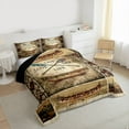 thumbnail image 3 of jejeloiu Lake House Queen Comforter Set,Rustic Bohemian Style Bedding Sets,Brown Beige Bedding Comforter Set For Boys Teens,Luxury Bedroom Decor Reversible,3pcs, 3 of 8