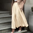 thumbnail image 4 of MIXUE Skirts For Women Summer Satin Solid Color Elastic High Waist Elegant Party A Line Maxi Skirt Streetwear,Beige,S, 4 of 7