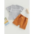 thumbnail image 4 of Bagilaanoe 2pcs Toddler Baby Boy Short Pants Set Short Sleeve Letter Print T Shirt Tops + Shorts 6M 12M 18M 24M 3T Kids Casual Easter Outfits, 4 of 9